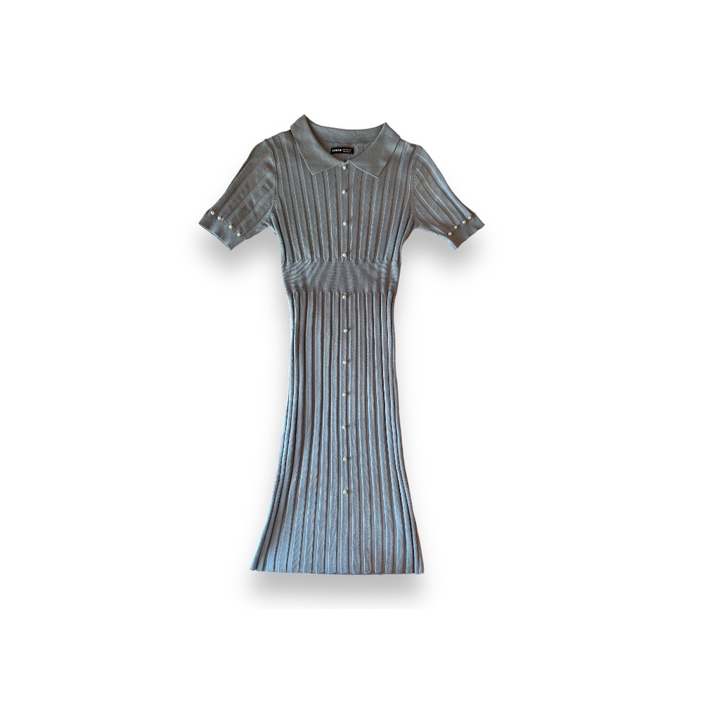 Pearls Beaded Solid Knit Dress